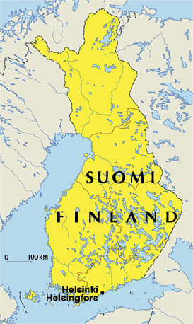 map of finland in europe. Map of Finland