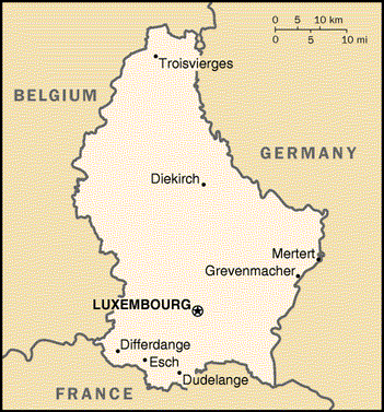 Map of Luxembourg