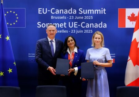 The leaders of the EU and Canada have signed a landmark Security and Defence Partnership to strengthen Canada's contribution to Europe's defence architecture.