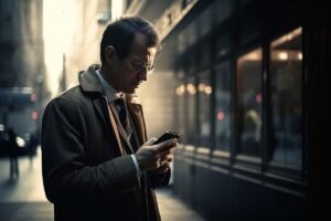 Business man with phone - Photo by Pixabay