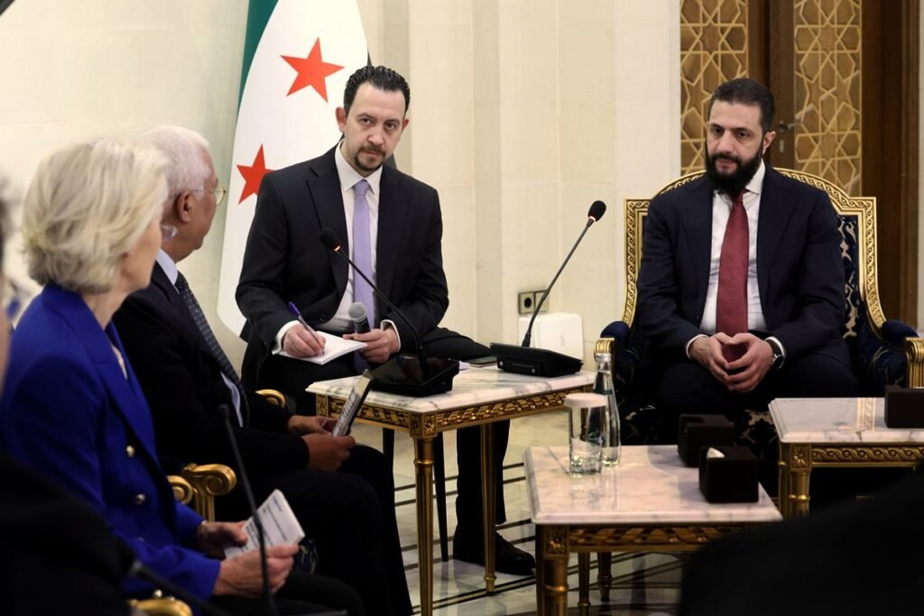 Von der Leyen - Costa - Syrian President Ahmed al-Shaara - Photo © European Union 2026