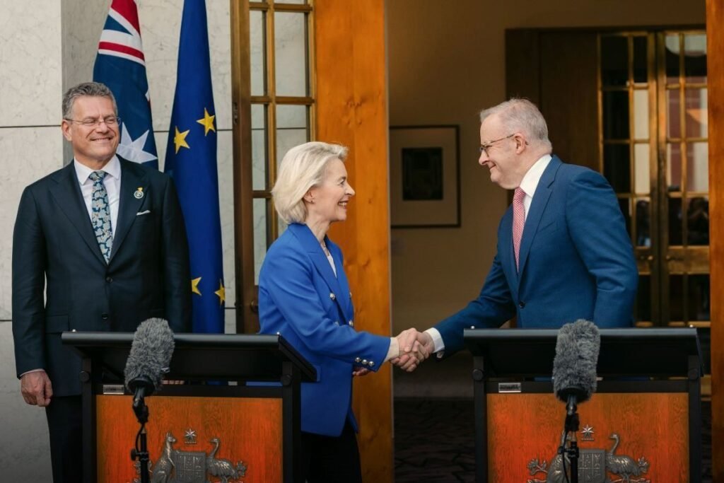 Sefcovic - von der Leyen - Albanese - Photo © European Union 2026