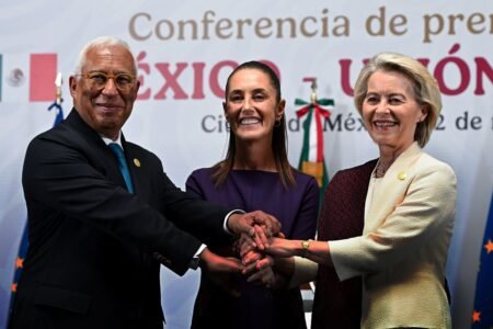 EU and Mexico sign updated trade agreement Costa - Sheinbaum - von-der-Leyen - Photo © European Union 2026