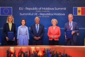 EU underlines Moldova’s strategic importance as accession talks begin Nistor - Sandu - Costa - von der Leyen - Koopman- Photo © European Union 2026