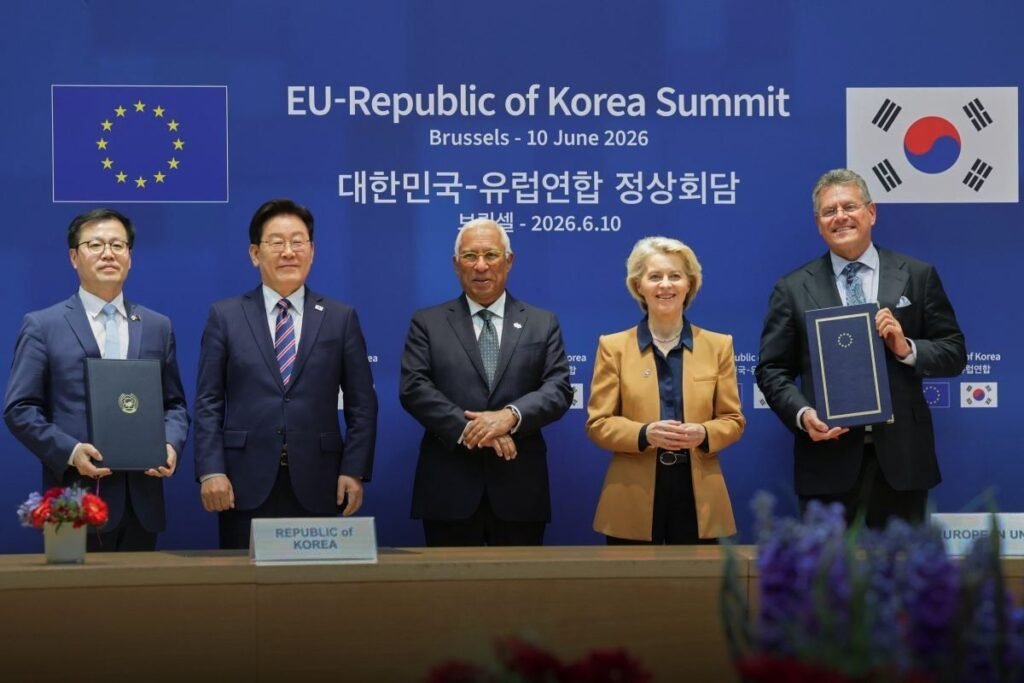Lee Jae-myung - António Costa - Ursula von der Leyen -Maros Sefčovic - Photo © European Union 2026