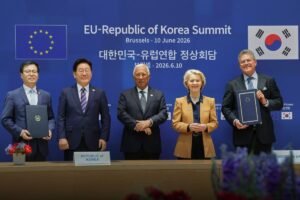 Security the theme of strengthened EU-South Korea partnership Korea - Lee Jae-myung, António Costa, Ursula von der Leyen and Maros Sefčovic - Photo © European Union 2026